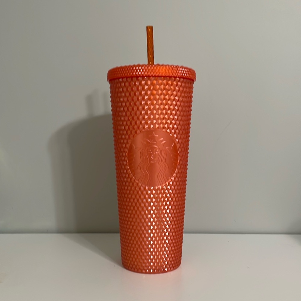 Orange Studded Starbucks Tumbler